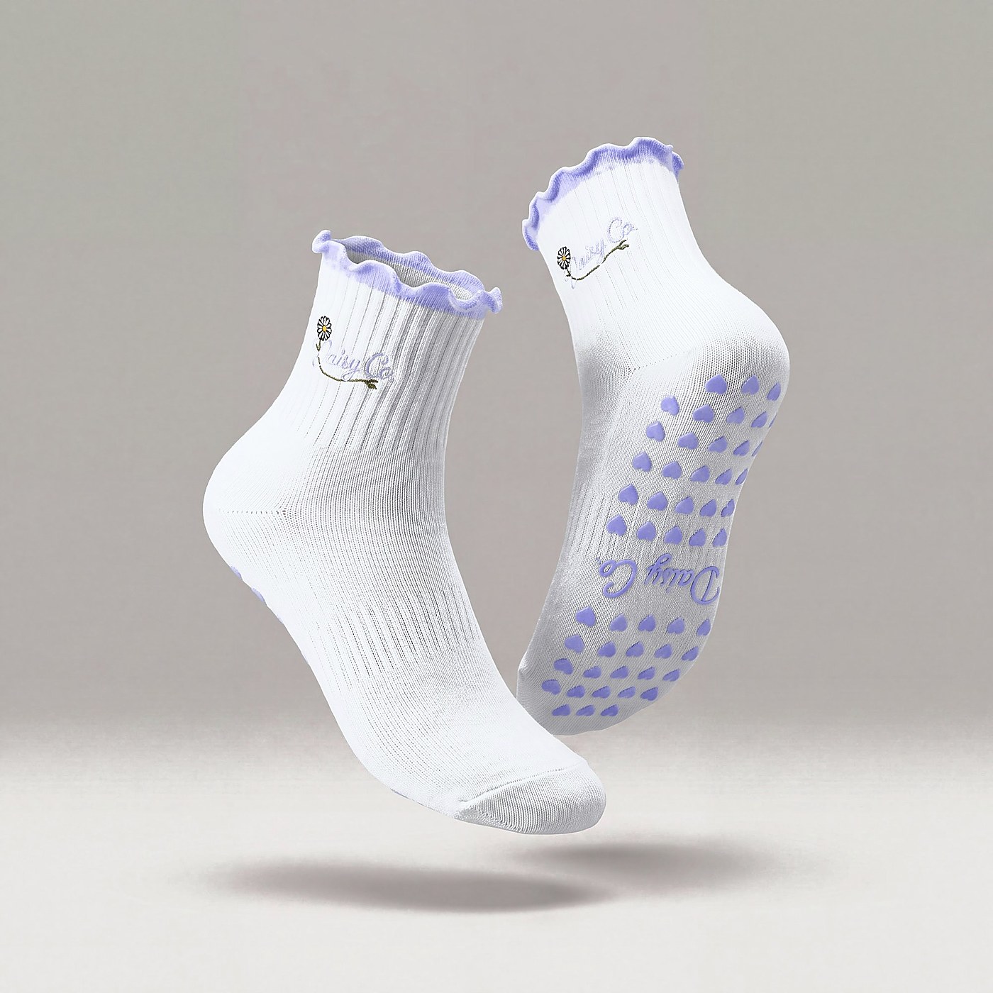 Lilac Dream pilates grip socks by Daisy Co.
