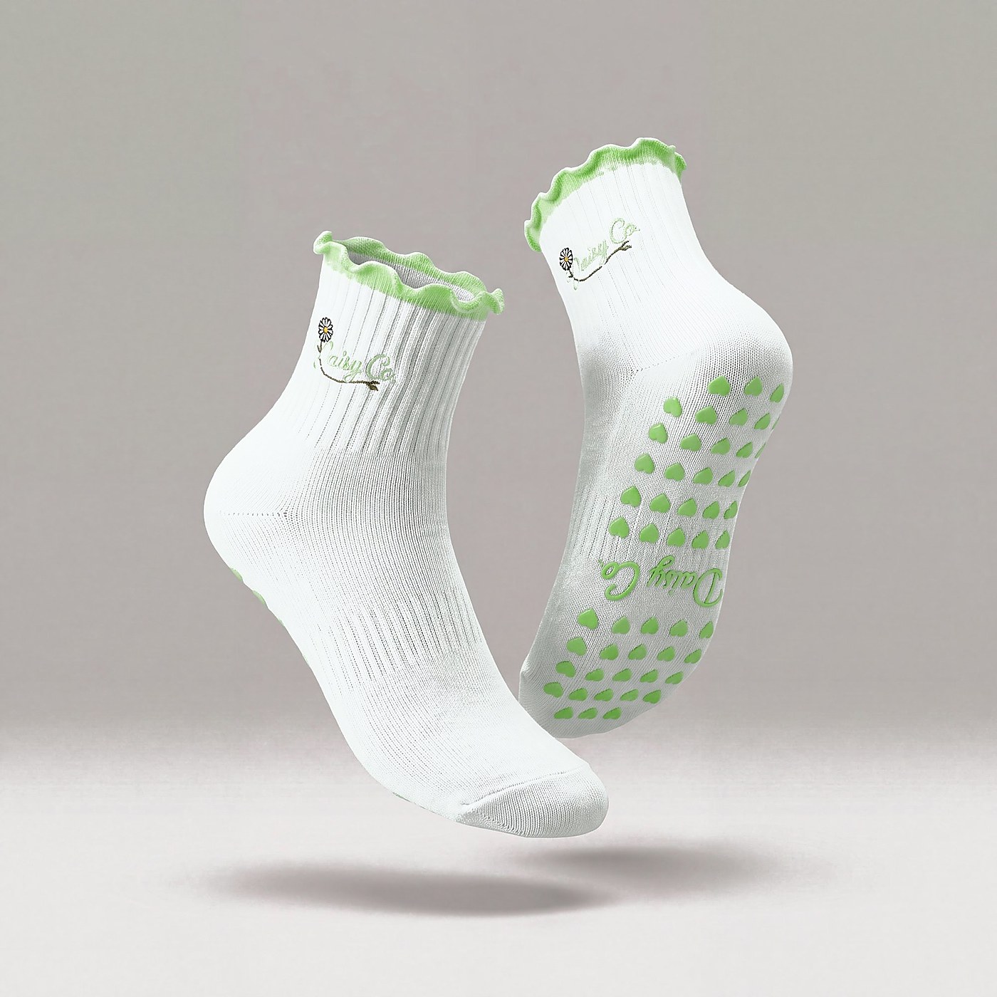 Fresh Meadow pilates grip socks by Daisy Co.